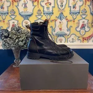 Rick Owens low combat boots “rare color” Rick Owens RARE Rick Owens Geobasket Tan Leather | Grailed main image 3